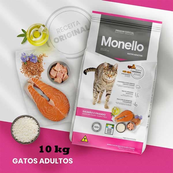 غذای خشک گربه مونلو با طعم مرغ و ماهی 10 کیلو