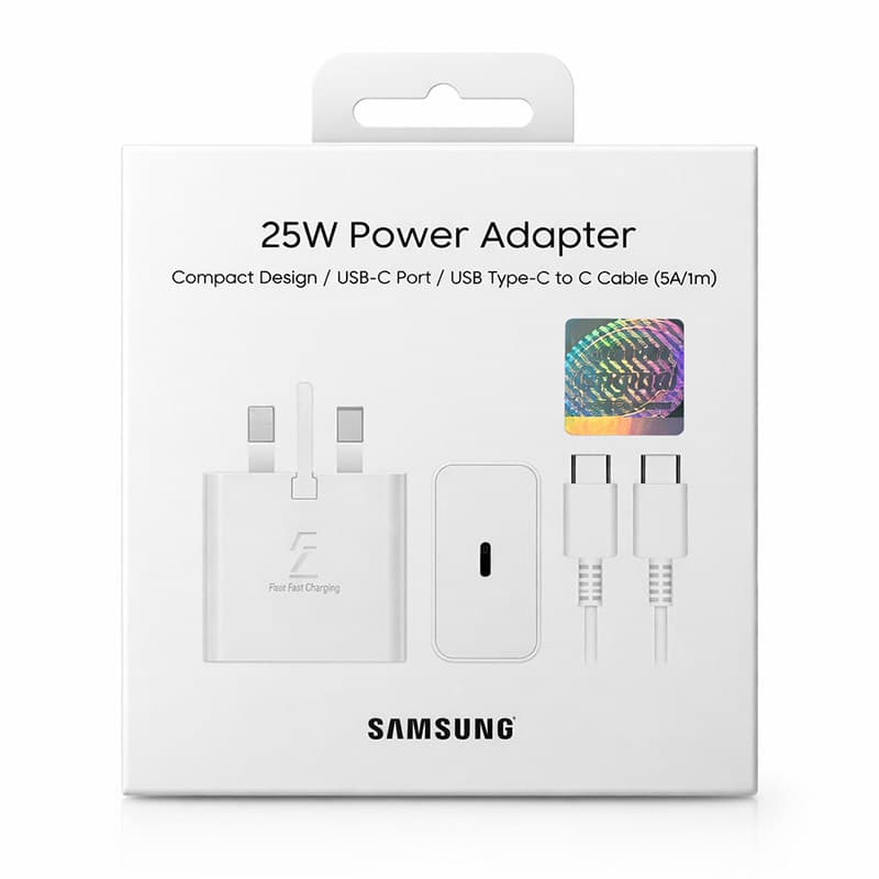 کلگی وکابل اصلی سامسونگ سفید SAMSUNG 25W — تصویر ۲