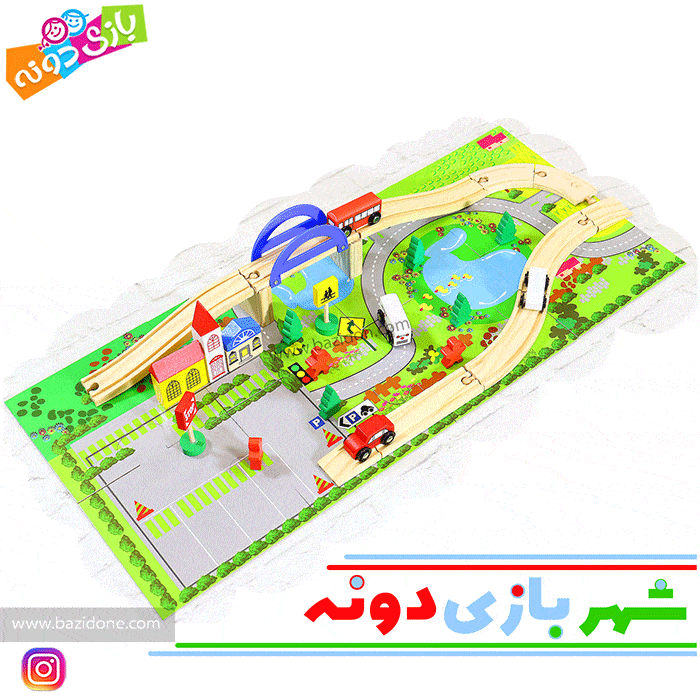 شهر کودک چوبی rail overpass — تصویر ۶