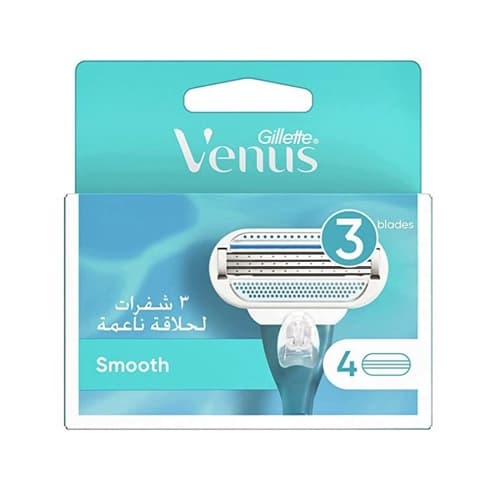تیغ یدک ونوس اسموت 3 تیغه ژیلت 4 عددی — تصویر ۲