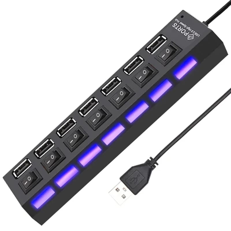 هاب 7 پورت USB 2.0 شارک مدل TURBO SPEED — تصویر ۲