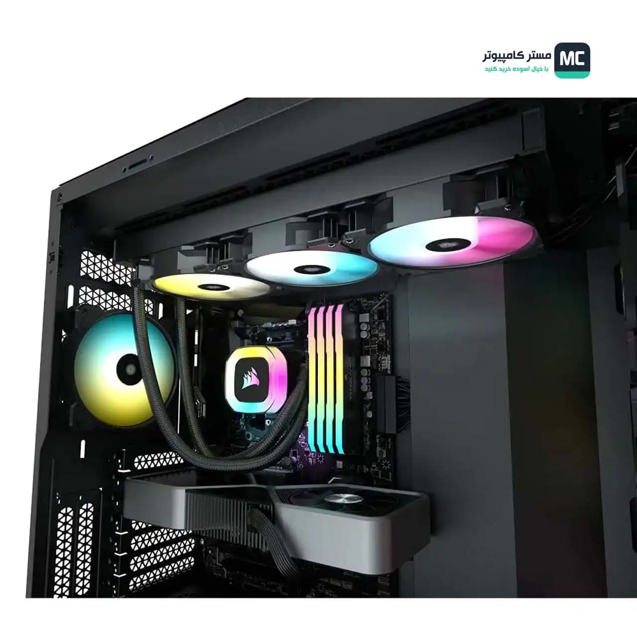 خنک کننده مایع پردازنده کورسیر H150 RGB — تصویر ۳
