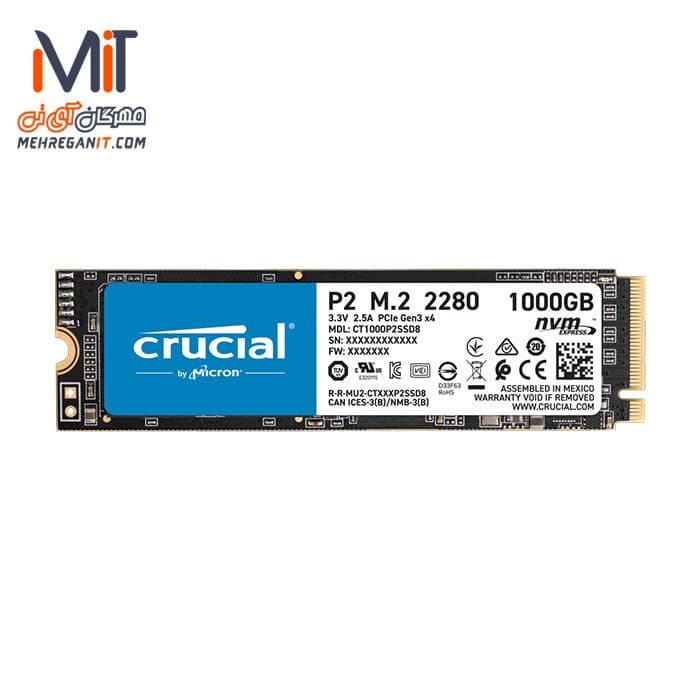 اس اس دی M2 NVMe کروشیال مدل P2 ظرفیت 1 ترابایت
