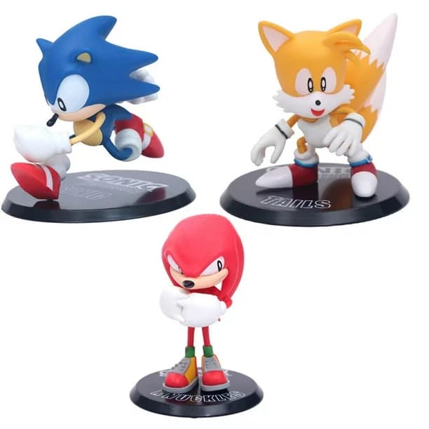 فیگور سونیک Sonic طرح تیلز Tails و ناکلز اکیدنا Nakkuruzu za Ekiduna مجموعه 3 عددی
