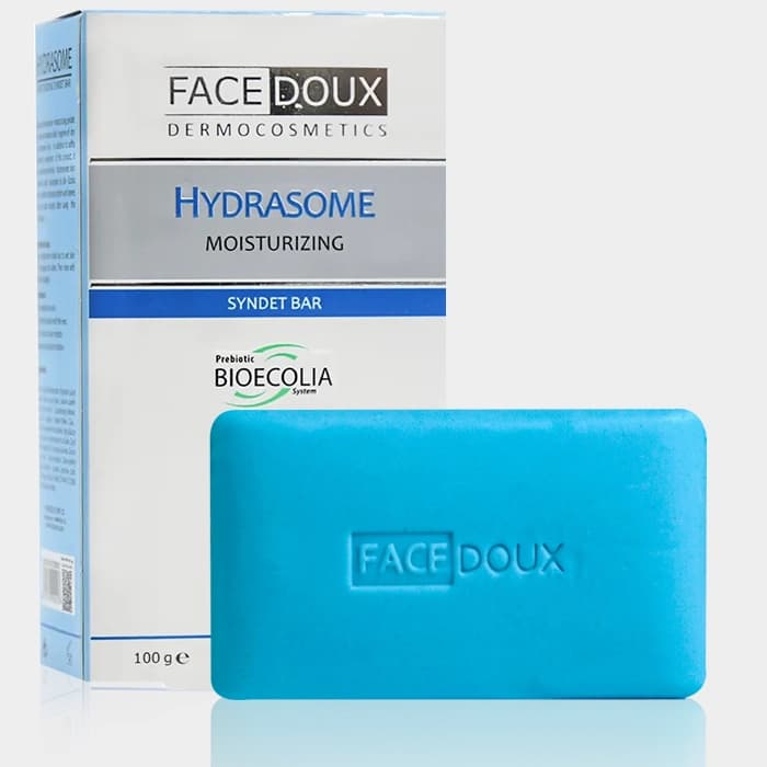 پن شستشو پوست خشک هیدرازوم فیس دوکس Face Doux Hydrasome Moisturizing Syndet Bar 100g — تصویر ۳
