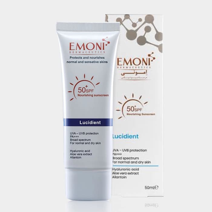 کرم ضد آفتاب پوست خشک لوسیدینت امونی Emoni Lucidient Normal And Dry Skin Sunscreen 50ml — تصویر ۲