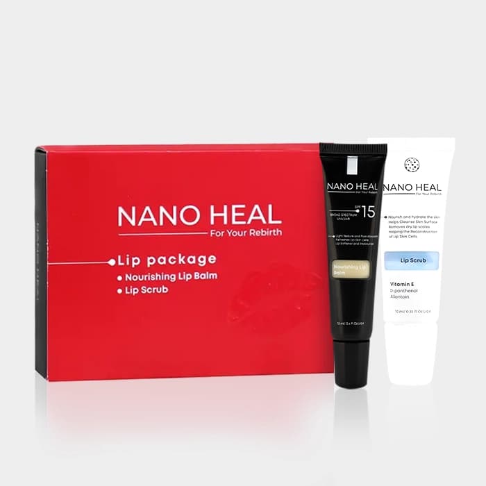 پک درمانی لب نانو هیل Nano Heal Lip Package Nourishing Lip Balm & Lip Scrub