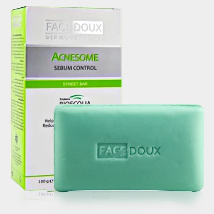 پن شستشو پوست چرب و جوش دار آکنه زوم فیس دوکس Face Doux Acnesome Sebum Control Syndet Bar 100g — تصویر ۳
