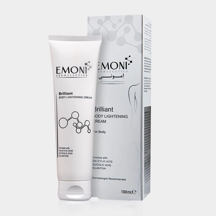 کرم روشن کننده بدن بریلیانت امونی Emoni Brilliant Body Lightening Cream 100ml — تصویر ۲
