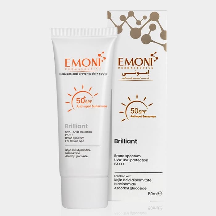 کرم ضد آفتاب ضد لک بریلیانت امونی Emoni Brilliant Anti Spot Sunscreen 50ml — تصویر ۲