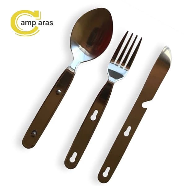 ست قاشق و چنگال و چاقو استیل سفری مدل TK-10007