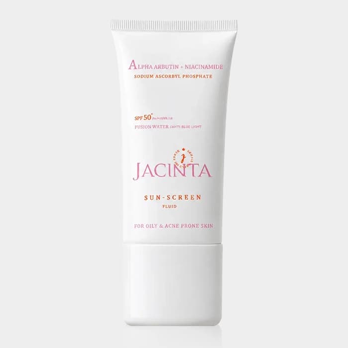 فلوئید ضد آفتاب روشن کننده پوست چرب ژاکینتا Jacinta Sunscreen Fluid For Oily And Acne Prone Skin 50ml