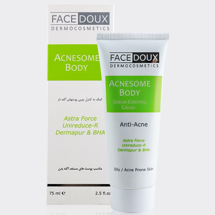 کرم ضد جوش بدن آکنه زوم فیس دوکس Face Doux Acnesome Body Cream 75ml — تصویر ۲