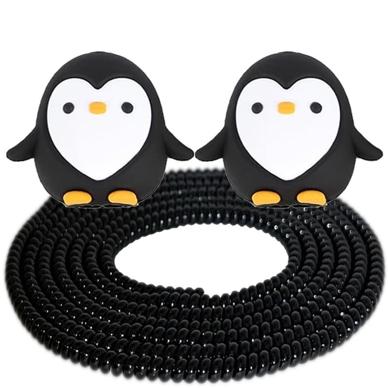 محافظ کابل شارژ و هندزفری رینیکا مدل Penguin Bla KK 03 مجموعه 3 عددی