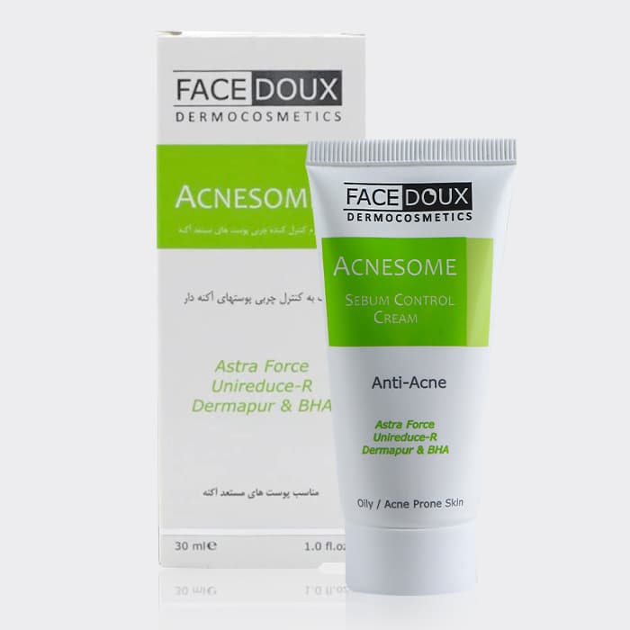 کرم ضد جوش و کنترل چربی آکنه زوم فیس دوکس Face Doux Acnesome Sebum Control Cream 30ml — تصویر ۲