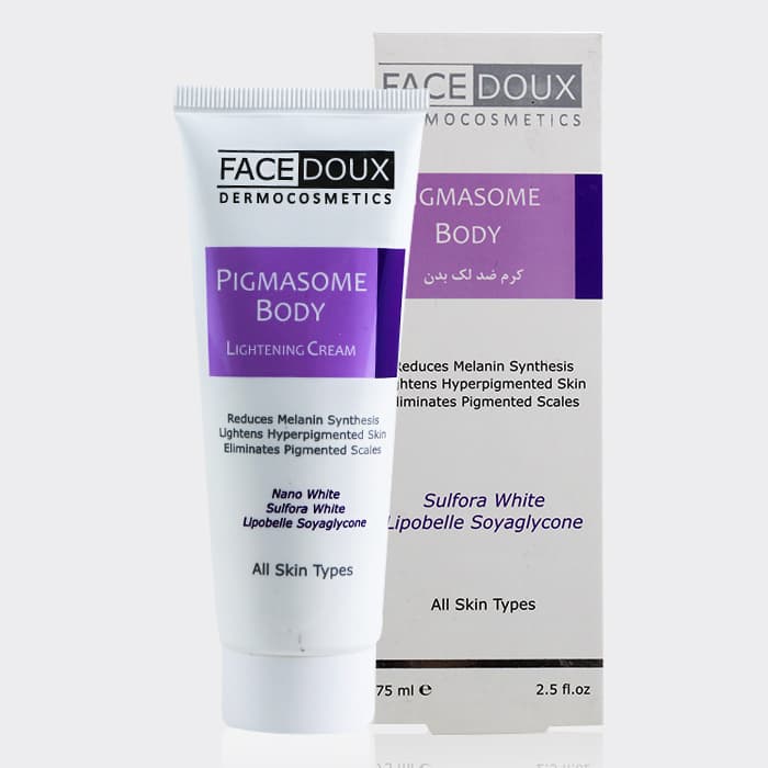 کرم ضد لک و روشن کننده بدن پیگمازوم فیس دوکس Face Doux Pigmasome Body Lightening Cream 75ml — تصویر ۲