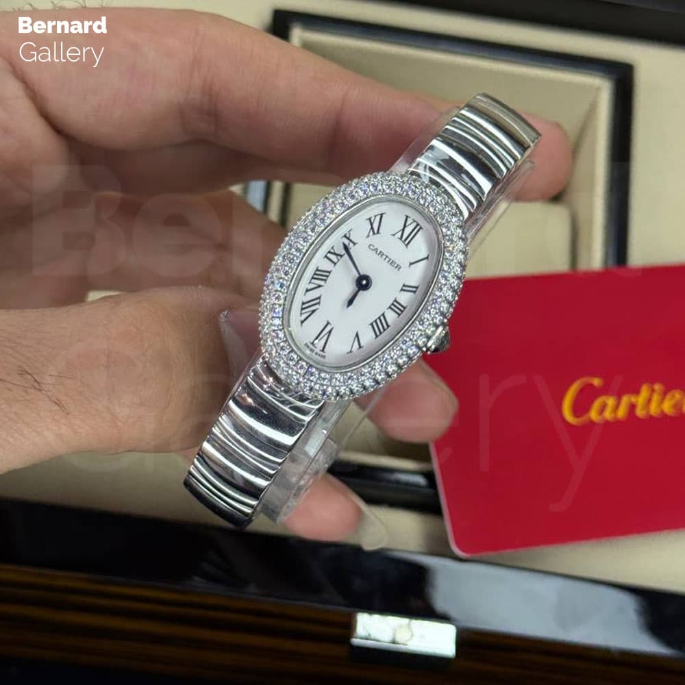 ساعت مچی زنانه کارتیر النگویی کیفیت مستر Cartier BAIGNOIRE — تصویر ۵