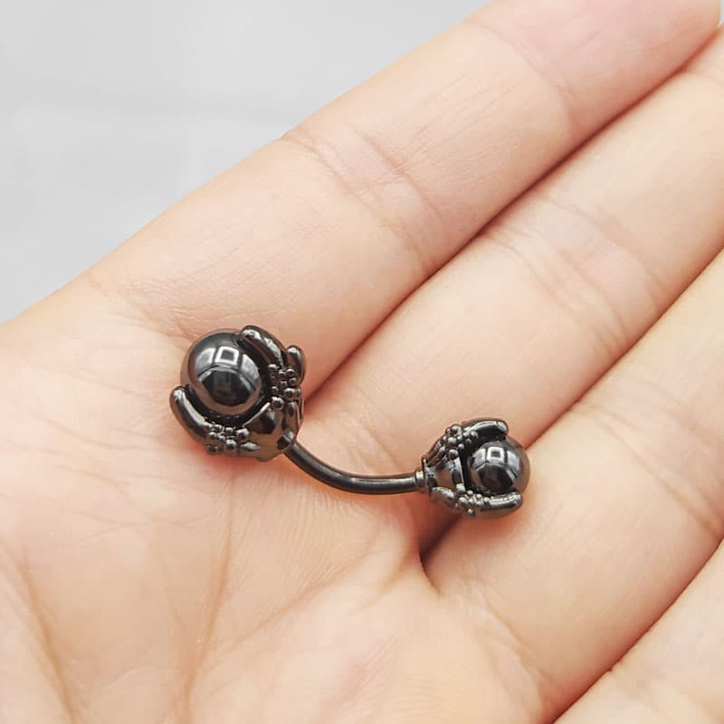 پیرسینگ ناف طرح پنجه اژدها مدل Black-Sphere کد Hsn-971d5 — تصویر ۵
