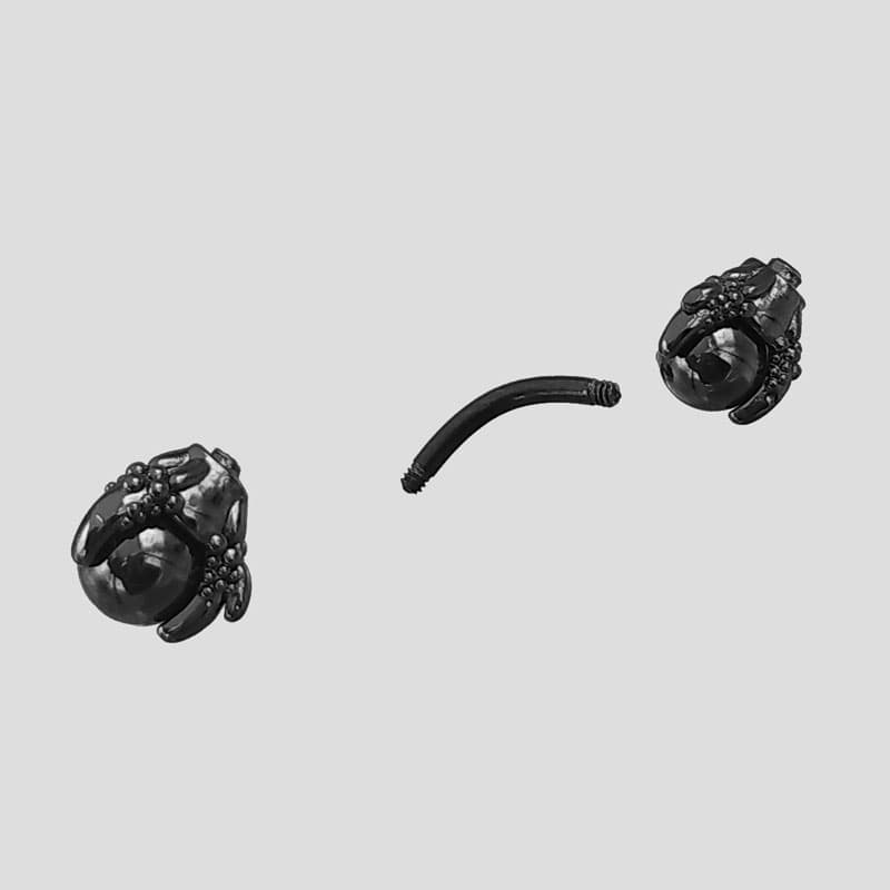 پیرسینگ ناف طرح پنجه اژدها مدل Black-Sphere کد Hsn-971d5 — تصویر ۳