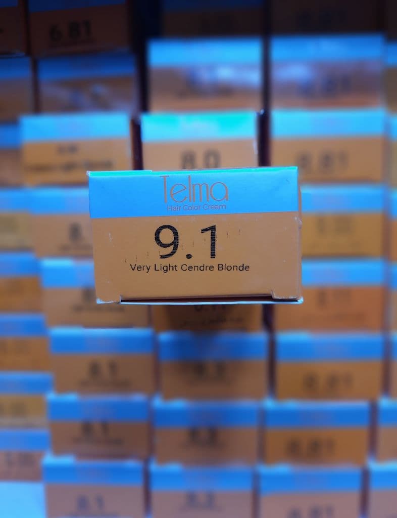 رنگ مو تلما مدل Low Ammonia شماره 9.1 حجم 100 میلی لیتر رنگ بلوند خیلی روشن