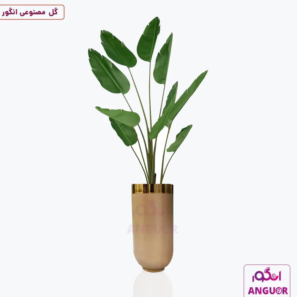 گلدان لوکس فایبرگلاس با گل مصنوعی استرلیتزیا (پرنده بهشتی) — تصویر ۲