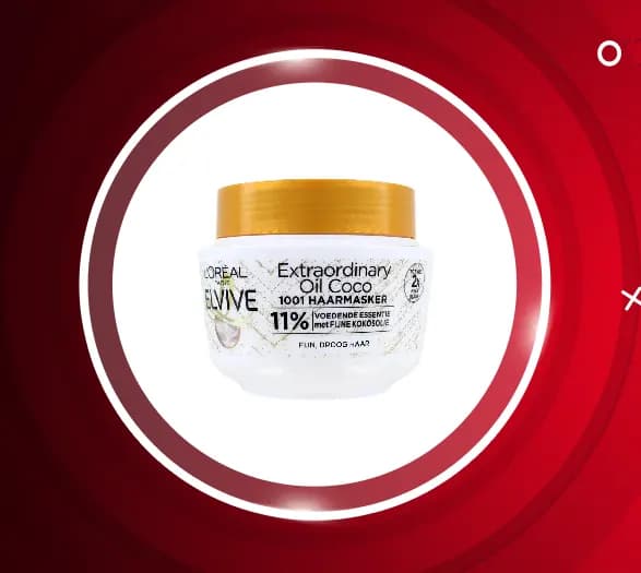 ماسک مو لورآل LOREAL مدل Oil coco (بدنه سفيد و درب طلایی) حجم 300 ميلی لیتر — تصویر ۵