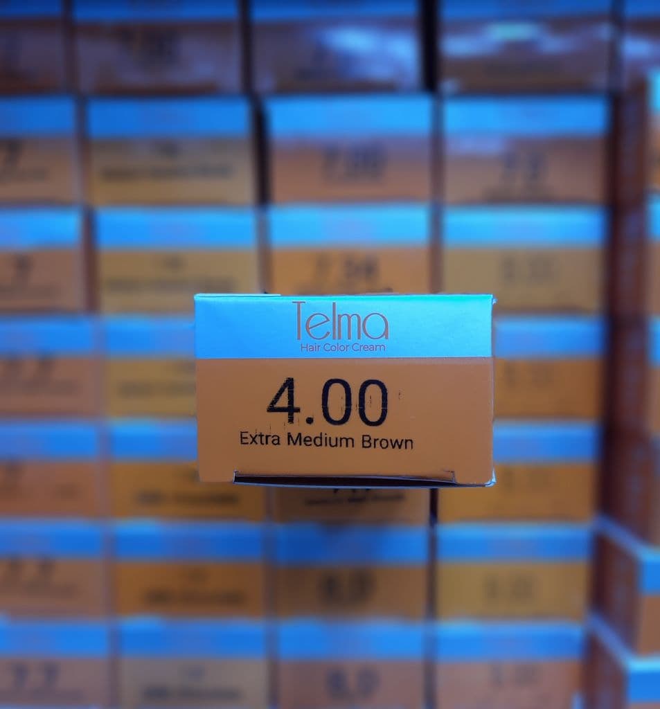 رنگ مو تلما مدل Low Ammonia شماره 4.00 حجم 100 میلی لیتر رنگ قهوه ای متوسط قوی — تصویر ۲
