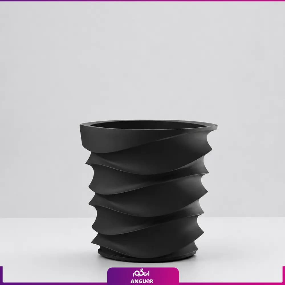 گلدان فایبرگلاس صخره ای مشکی