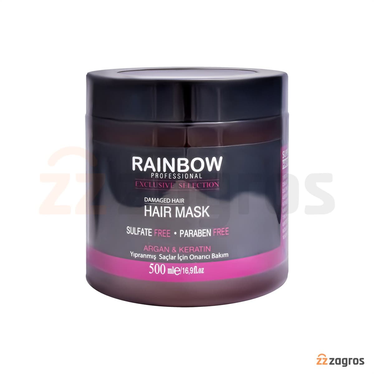 ماسک مو رينبو Rainbow مدل آرگان و كراتين Argan &amp; Keratin (قرمز) حجم 500 ميلی لیتر — تصویر ۳