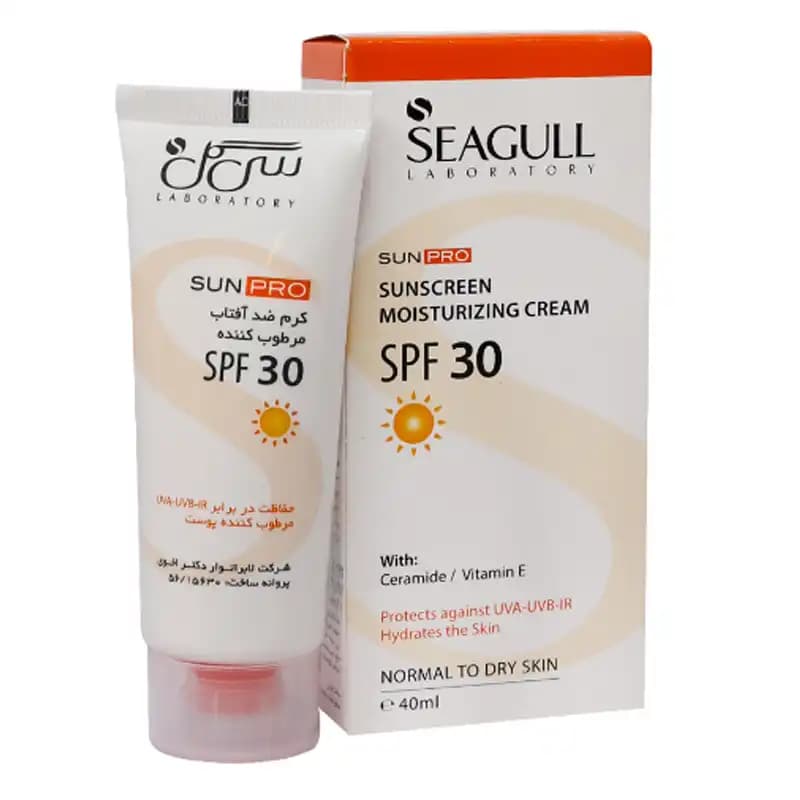 کرم ضد آفتاب مرطوب کننده سی گل SPF30 بی رنگ مناسب پوست معمولی تا خشک 40 میل — تصویر ۳