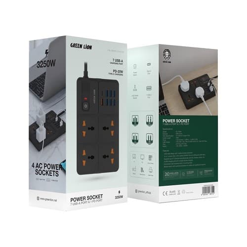چندراهی شارژر رومیزی Green Lion Power Socket — تصویر ۳