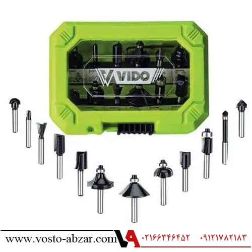 ست 12 عددی تیغ اورفرز نجاری ویدو مدل WD71268108001