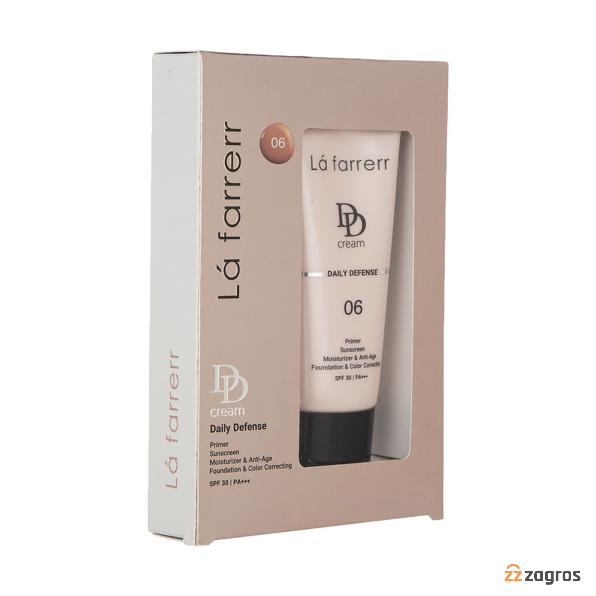 دی دی کرم لافارر SPF30 شماره 06 رنگ کاراملی مناسب انواع پوست 33 میل — تصویر ۲