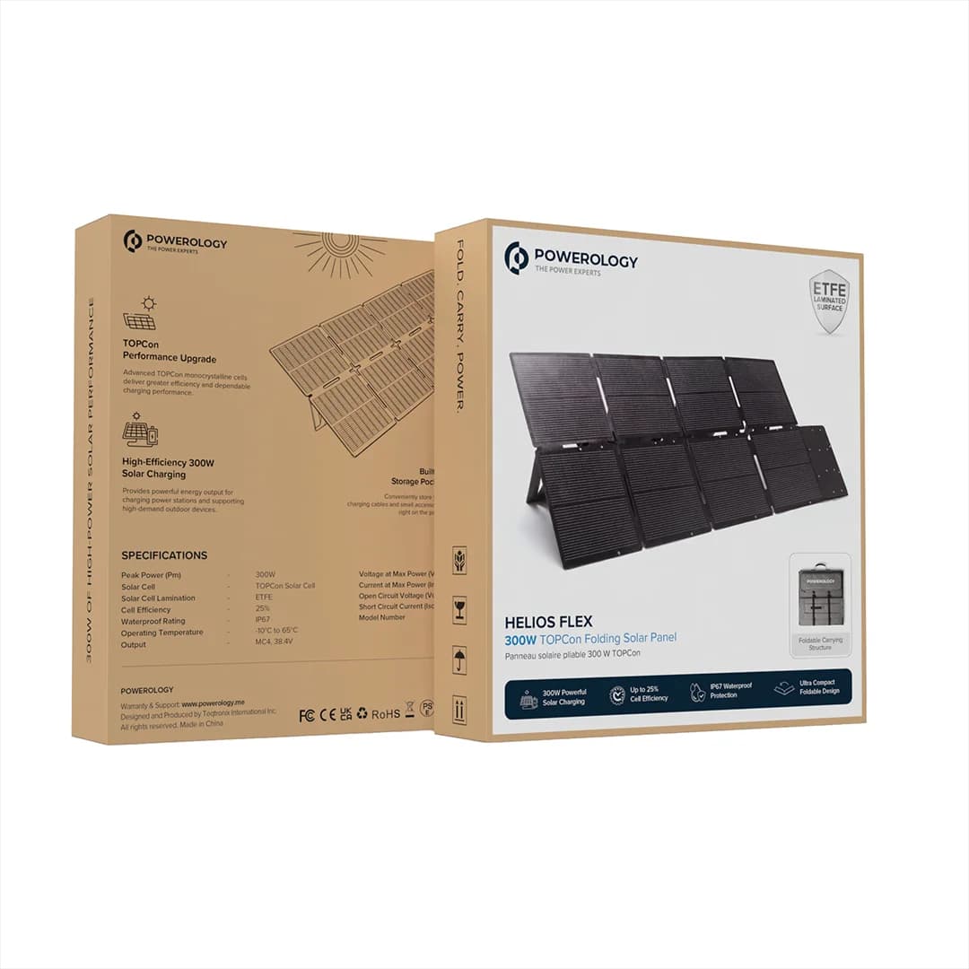 پنل خورشیدی تاشو پاورولوژی Helios Flex مدل PSM300BK — تصویر ۳