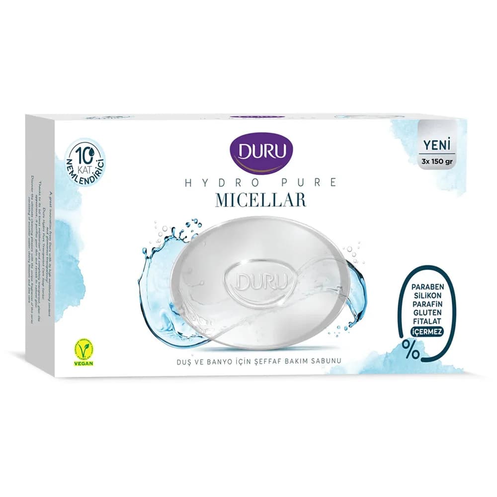 صابون حمام آبرسان دورو مدل Micellar بسته 3 عددی — تصویر ۳