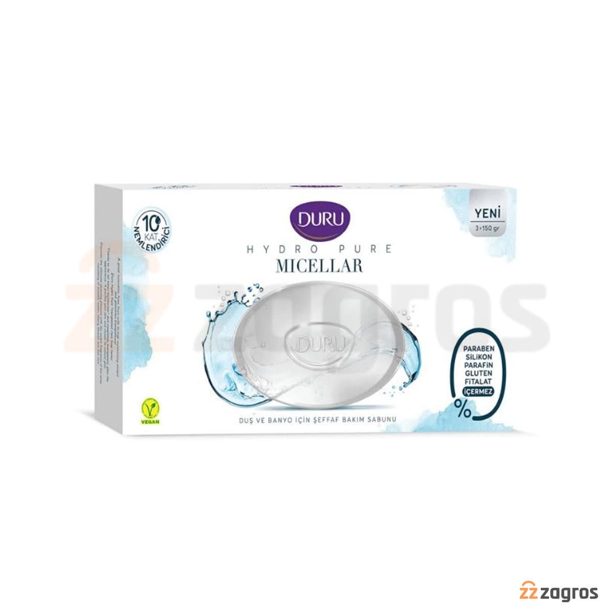 صابون حمام آبرسان دورو مدل Micellar بسته 3 عددی