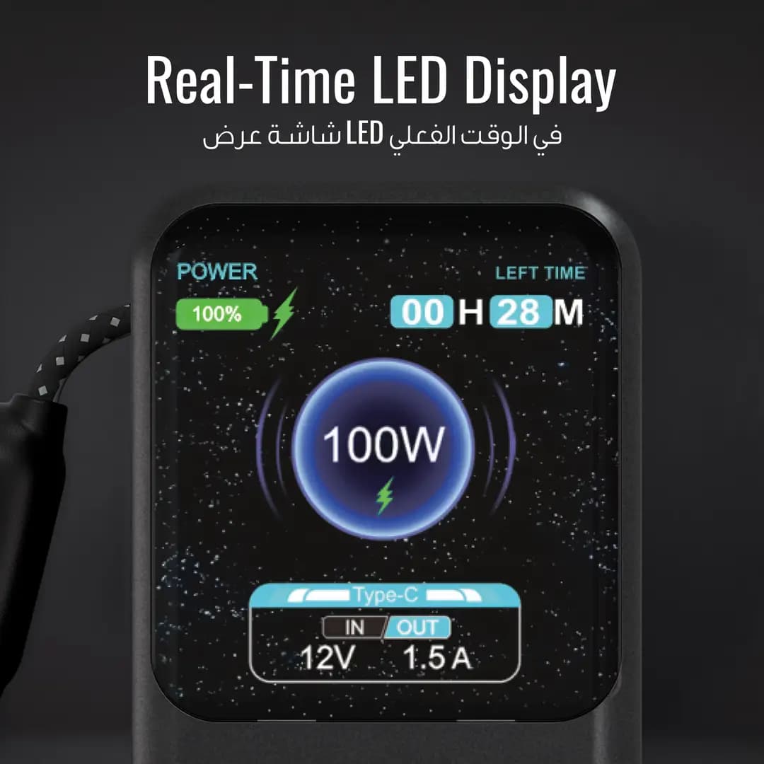پاوربانک پرودو پولو X 20000 میلی‌آمپر با دو کابل USB-C داخلی مدل PDPBFCH0100BK — تصویر ۵