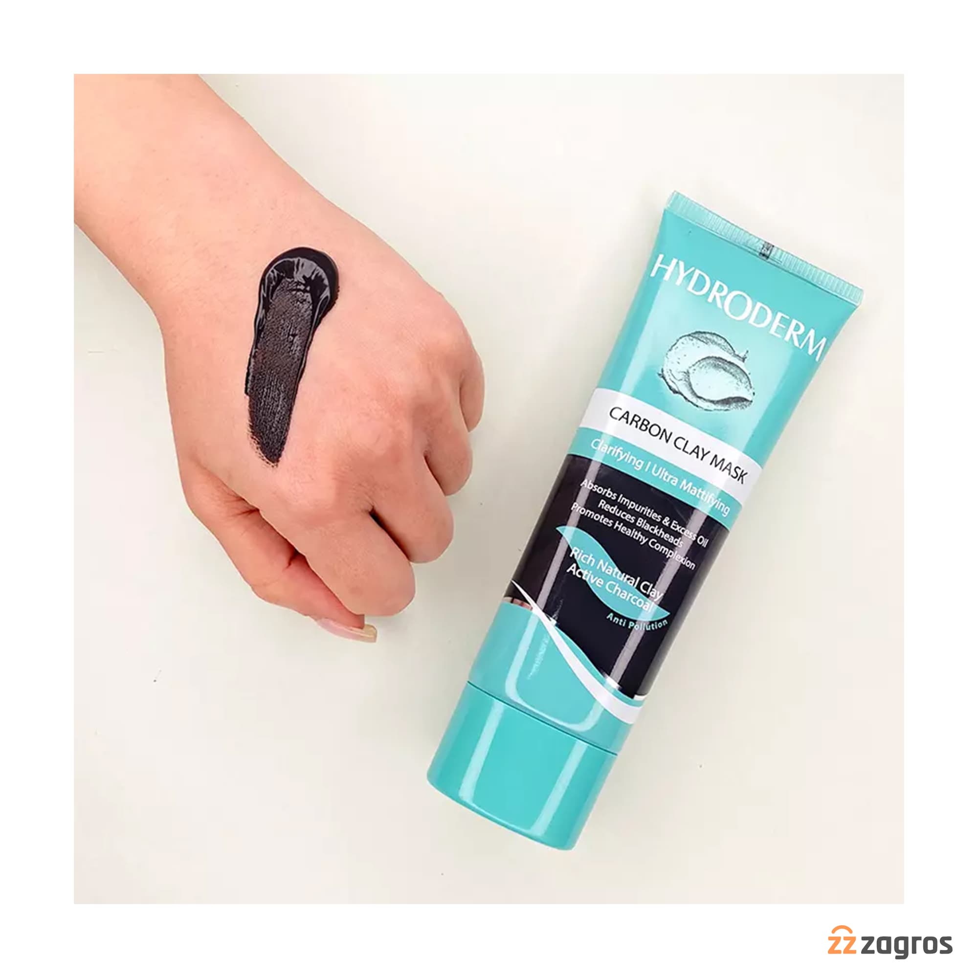 ماسک خاک رس و کربن فعال پاک کننده قوی هیدرودرم مناسب پوست چرب و مختلط 100 میل — تصویر ۳