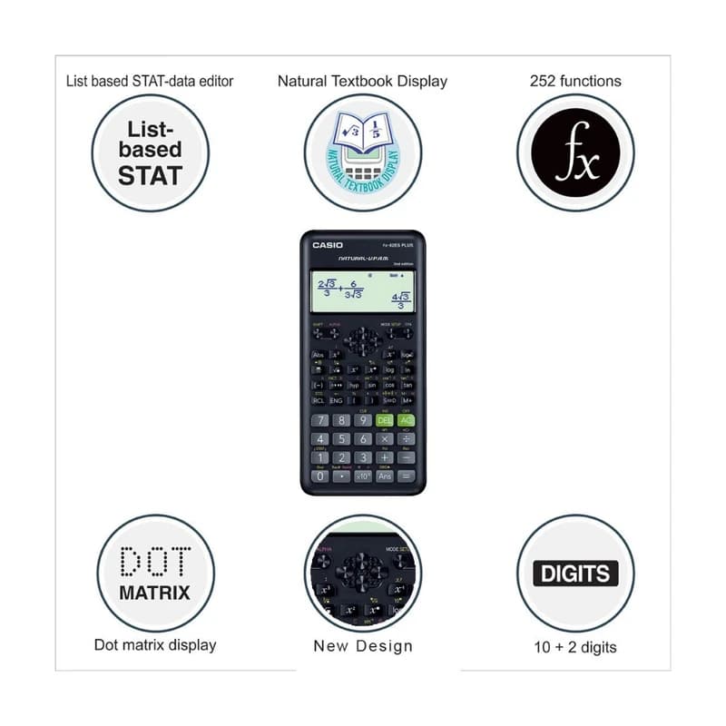 ماشین حساب کاسیو مدل Fx-82ES PLUS 2nd edition — تصویر ۲