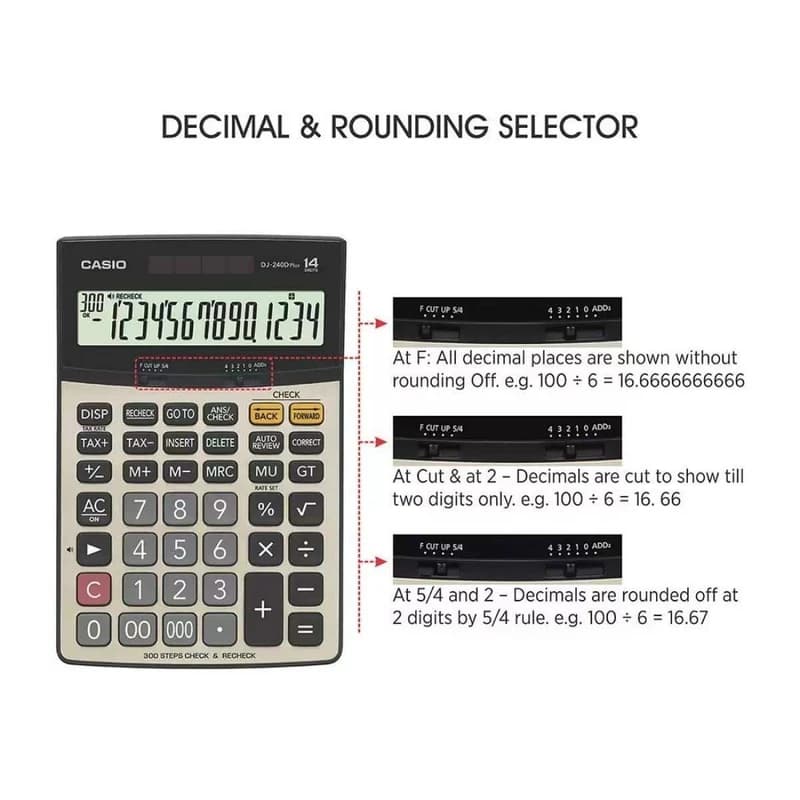 ماشین حساب کاسیو مدل DJ-240 D plus کد AT-125-2 — تصویر ۲