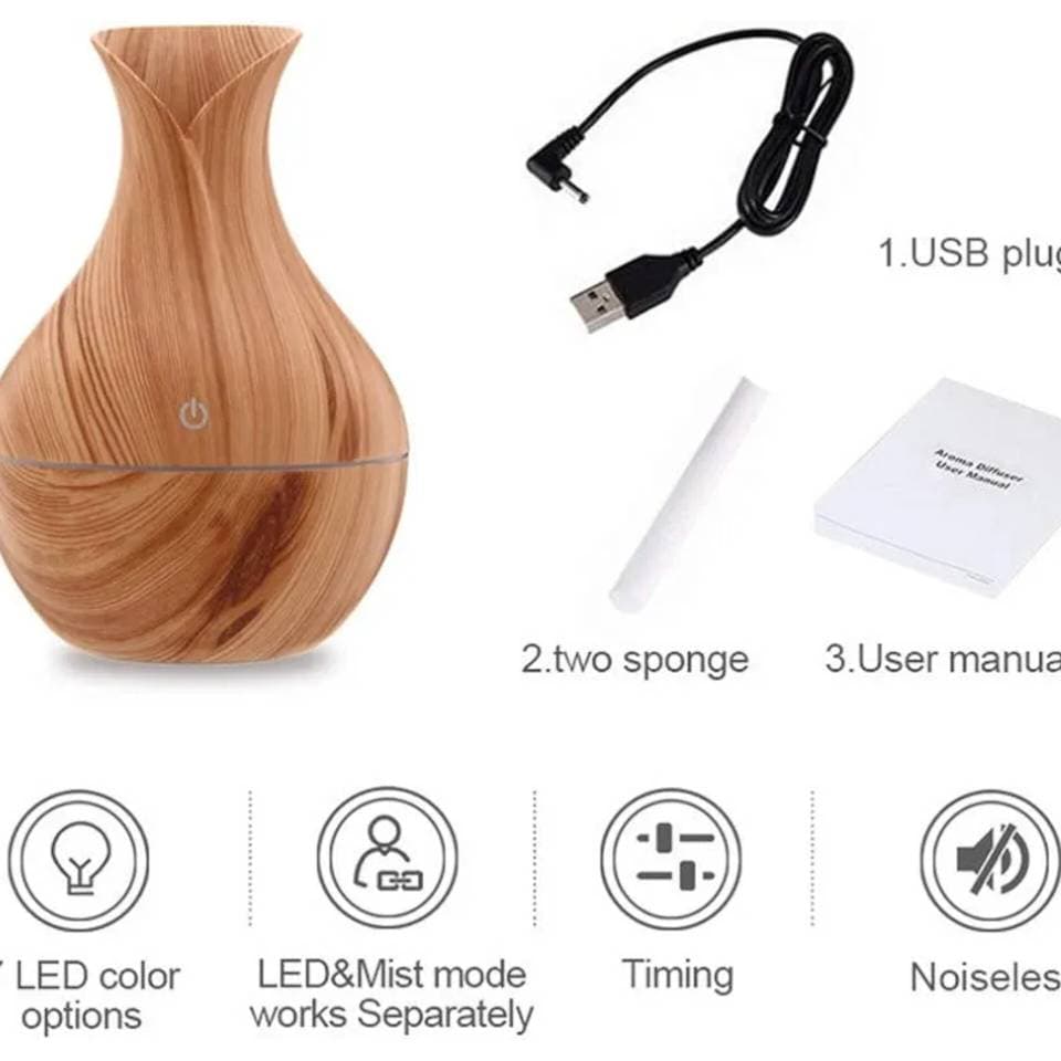 دستگاه بخور سرد و رطوبت ساز چوبی مدل کوزه ا Touch wooden incense — تصویر ۴