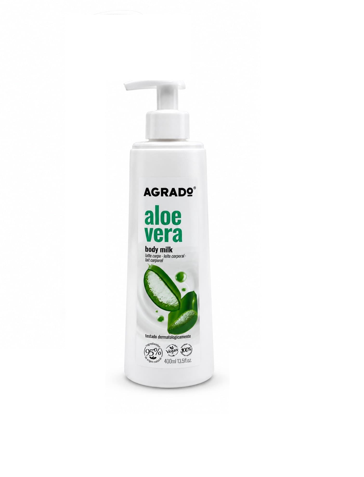 شیر بدن آلوئه‌ورا آگرادو Agrado Aloe Vera Body Milk حجم 400 میلی‌لیتر