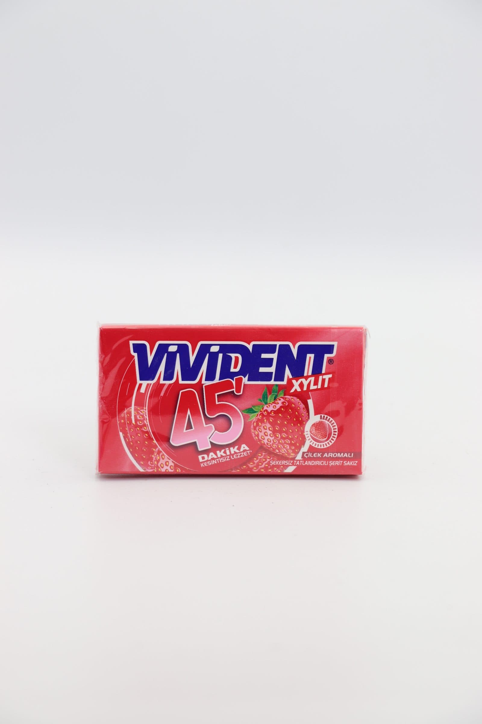 آدامس ویویدنت VIVIDENT Xylit 45 با طعم توت‌فرنگی