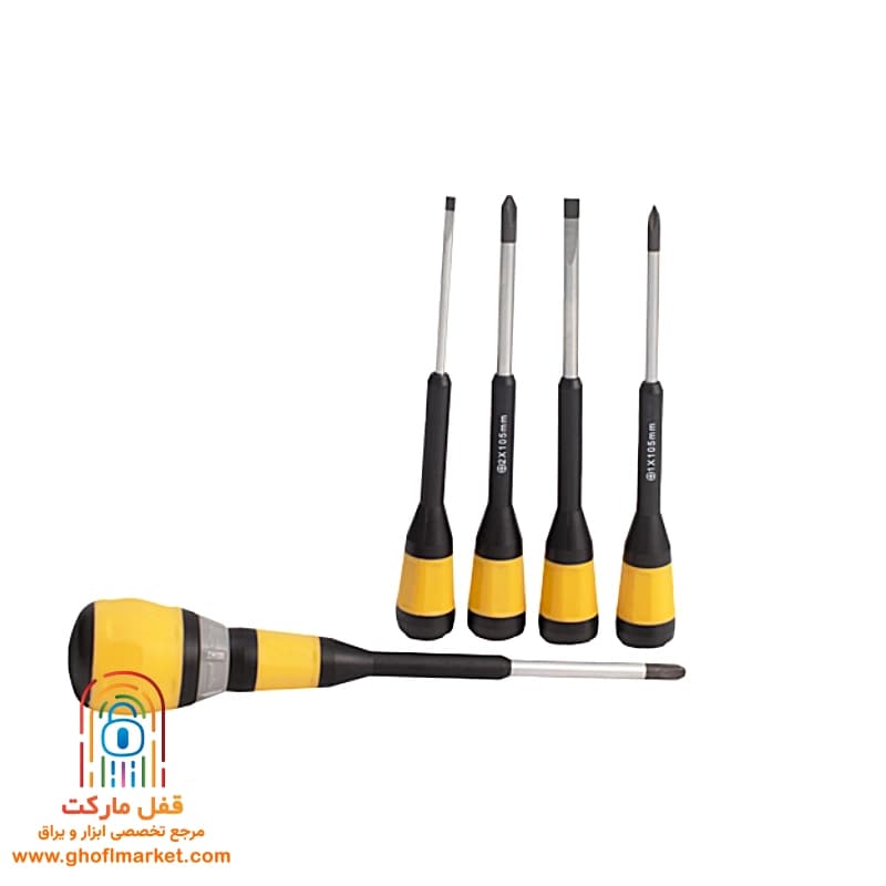 مجموعه 6 عددی پیچ گوشتی جغجغه ای تایوانی کنزاکس مدل KRS-106 — تصویر ۳