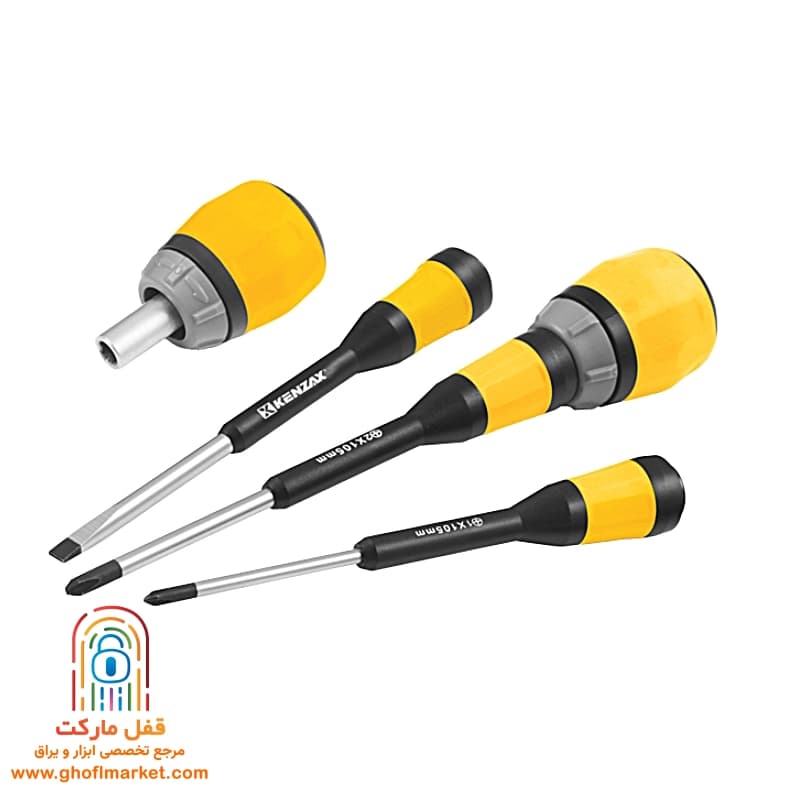 مجموعه 6 عددی پیچ گوشتی جغجغه ای تایوانی کنزاکس مدل KRS-106