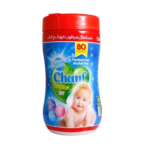 دستمال مرطوب کودک سیلندری چانف 80 برگ — تصویر ۲