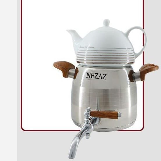 ست کتری قوری استیل نزاز (3 لیتر) کد 2804 — تصویر ۳