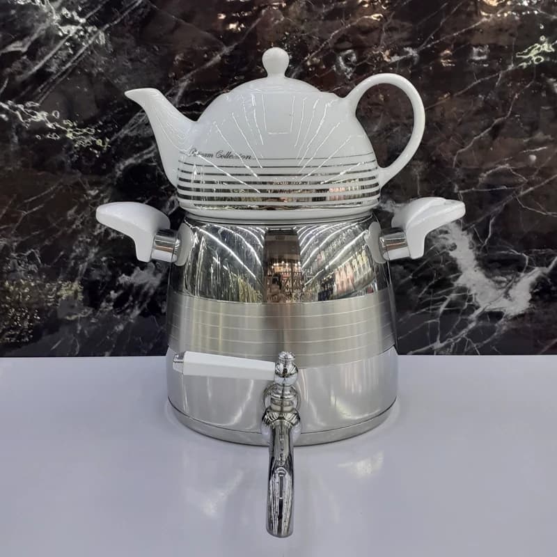 ست کتری قوری استیل نزاز (3 لیتر) کد 2800
