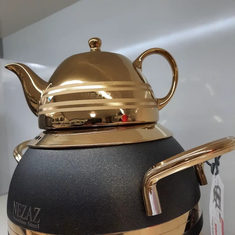 ست کتری قوری استیل نزاز (5 لیتر) کد 2604 — تصویر ۴