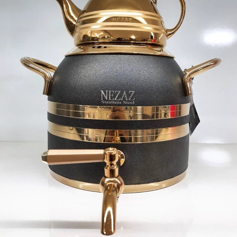 ست کتری قوری استیل نزاز (5 لیتر) کد 2604 — تصویر ۷
